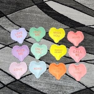 12 HEART SHAPED STUFFED CONVERSATION FELT DECORATIVE DECOR